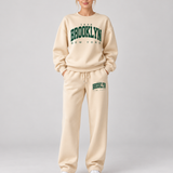 Ensemble de survêtement vintage Brooklyn – Sweatshirt surdimensionné & Joggers à jambes larges