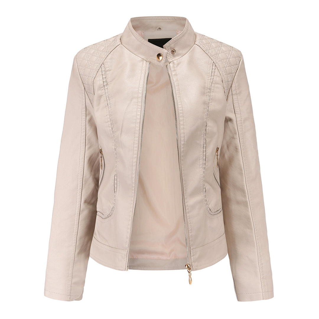 Veste Femme Simili Cuir Élégante Style Biker