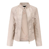 Veste Femme Simili Cuir Élégante Style Biker