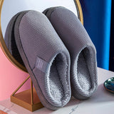 Chaussons Doublure Peluche Antidérapants Confort Maison Hiver