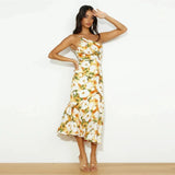 Robe Midi Femme Fleurie Bustier Sans Bretelles