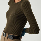 Pull Ajusté Maille Fine Élégant Confort Quotidien
