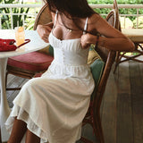 Robe Femme Blanche Bretelles Élégante Fluide