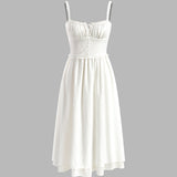 Robe Femme Blanche Bretelles Élégante Fluide