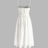 Robe Femme Blanche Bretelles Élégante Fluide