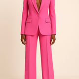 Ensemble Tailleur Femme Blazer Ajusté Pantalon Large Élégant