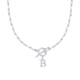 Collier maille trombone avec pendentif initiale