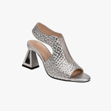 Sandales slingback tressées à talon géométrique pour femme