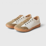 Baskets femme pieds larges en toile à lacets élastiques