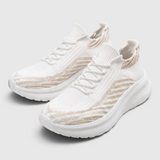 Baskets femme à enfiler en maille stretch pieds larges