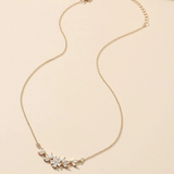 Collier femme pendentif fleur en zircone