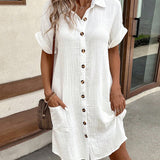 Robe Chemise Courte Boutonnée