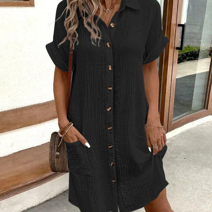 Robe Chemise Courte Boutonnée