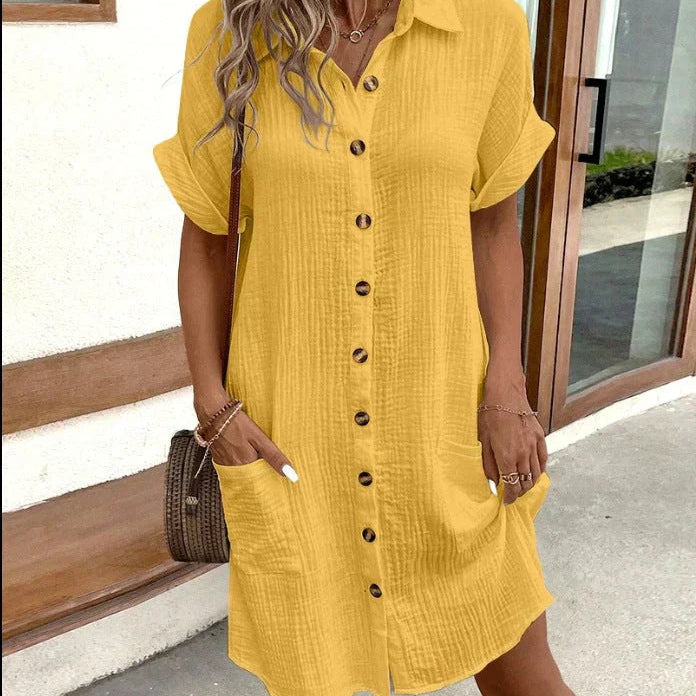 Robe Chemise Courte Boutonnée