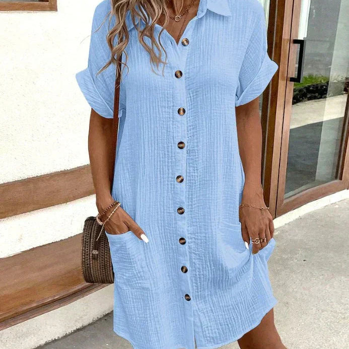 Robe Chemise Courte Boutonnée
