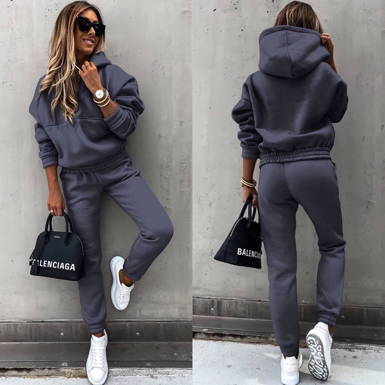 Ensemble Jogging Femme Sweat à Capuche et Pantalon Confort