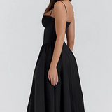 Robe Midi Femme Bustier à Jupe Évasée