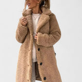Manteau Ample Hiver Léger Marron Femme