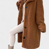 Manteau Ample Hiver Léger Marron Femme