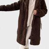 Manteau Ample Hiver Léger Marron Femme
