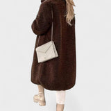 Manteau Ample Hiver Léger Marron Femme