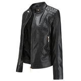 Veste Femme Simili Cuir Élégante Style Biker