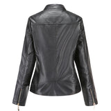 Veste Femme Simili Cuir Élégante Style Biker