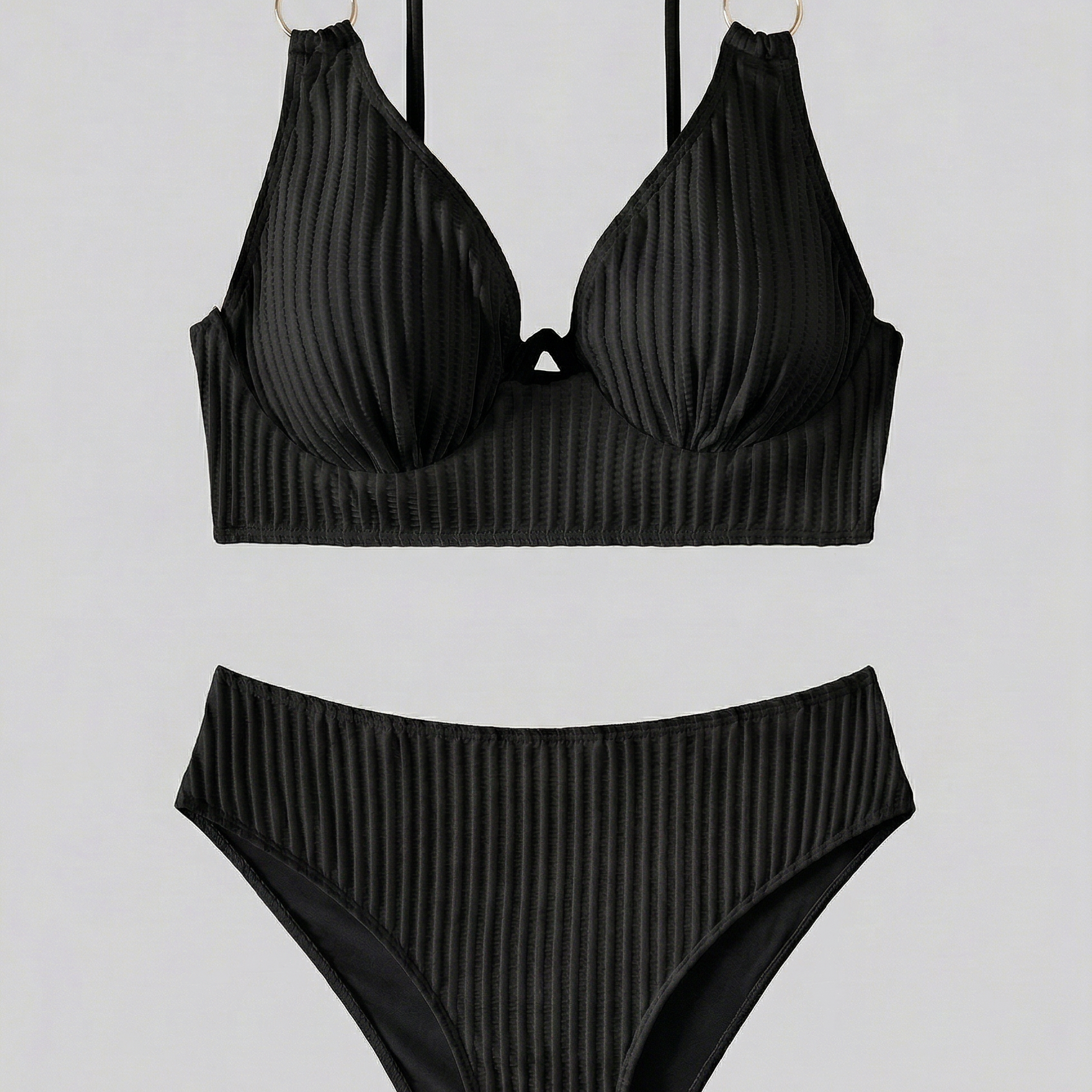 Bikini Femme Côtelé à Col V