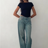 Jean Large Taille Basse Style Y2K Moderne