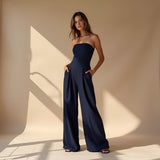 Combinaison Bustier Large à Jambes Fluides