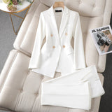 Ensemble femme blazer tailleur et pantalon large