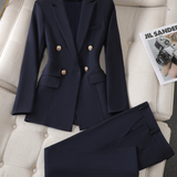 Ensemble femme blazer tailleur et pantalon large