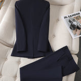 Ensemble femme blazer tailleur et pantalon large