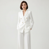 Ensemble femme blazer tailleur et pantalon large