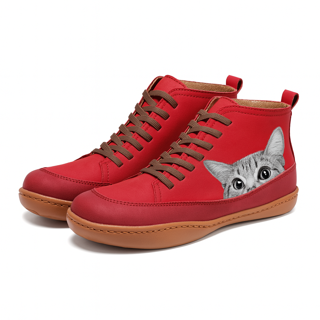 Baskets Montantes Chat Style Urbain Confort