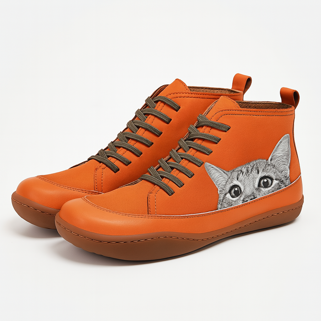 Baskets Montantes Chat Style Urbain Confort