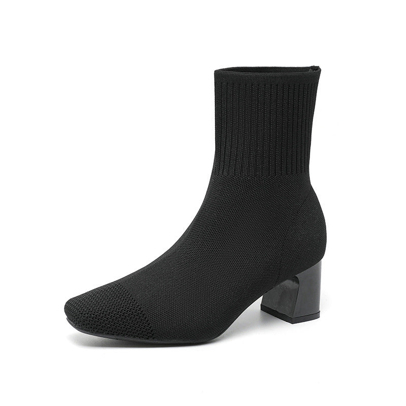 Bottines Chaussette Élégantes Talon Confort Moderne