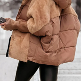 Doudoune Femme Doublée Fausse Fourrure – Veste Hiver Tendance