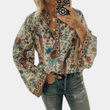 Blouse Femme Bohème Fleurie – Chemisier Col V Ample