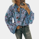 Blouse Femme Bohème Fleurie – Chemisier Col V Ample