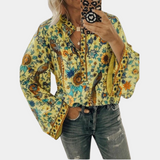Blouse Femme Bohème Fleurie – Chemisier Col V Ample
