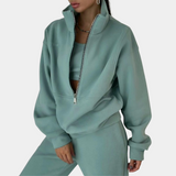 Ensemble deux pièces femme sweat col zippé et pantalon droit