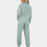 Ensemble deux pièces femme sweat col zippé et pantalon droit