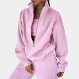 Ensemble deux pièces femme sweat col zippé et pantalon droit