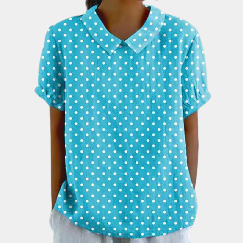 Blouse Femme Imprimée Col V – Haut Léger Été
