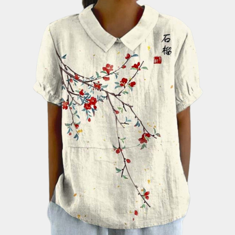 Blouse Imprimée à Col Rond