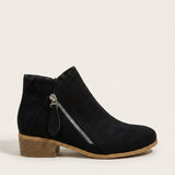 Bottines femme à zip latéral et semelle rembourrée