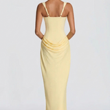 Robe Longue Ajustée à Bretelles Fines