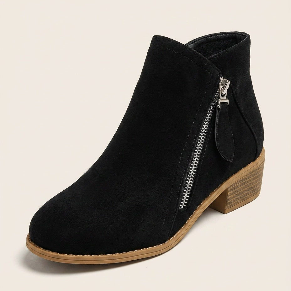 Bottines femme à zip latéral et semelle rembourrée