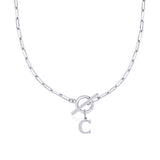 Collier maille trombone avec pendentif initiale
